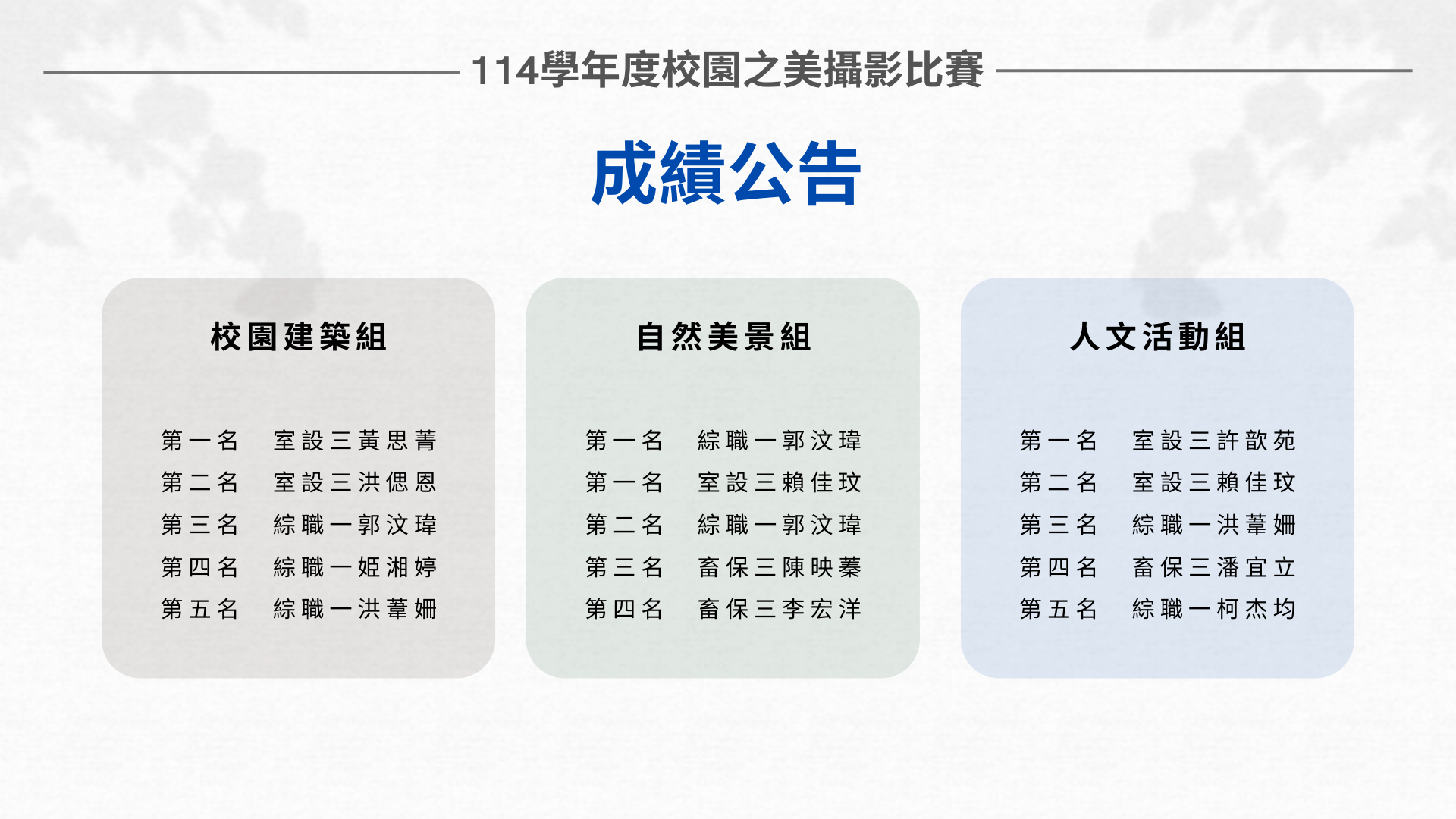 114-1校園之美攝影比賽成績公告圖片